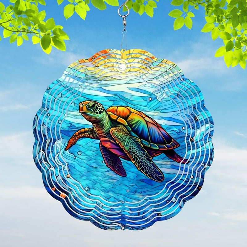 44memory Turtle Yard and Garden Wind Spinner, Unique 3D Hanging Turtle Wind Spinner - Image 1